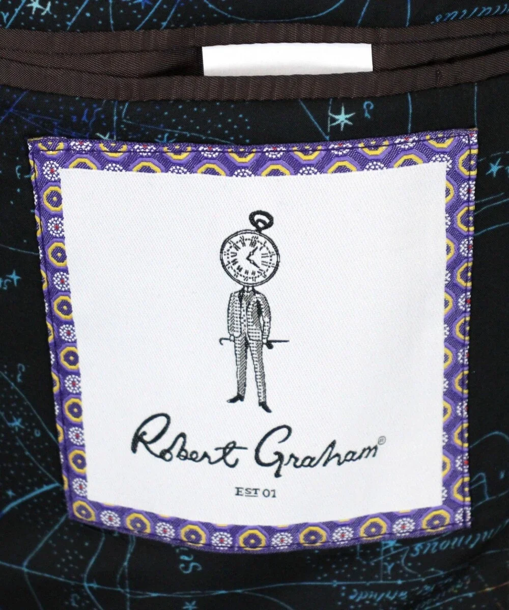 Robert Graham Reno Suit Jacket 42 L Mens Modern Fit Burgundy Wool 2 Button NWT